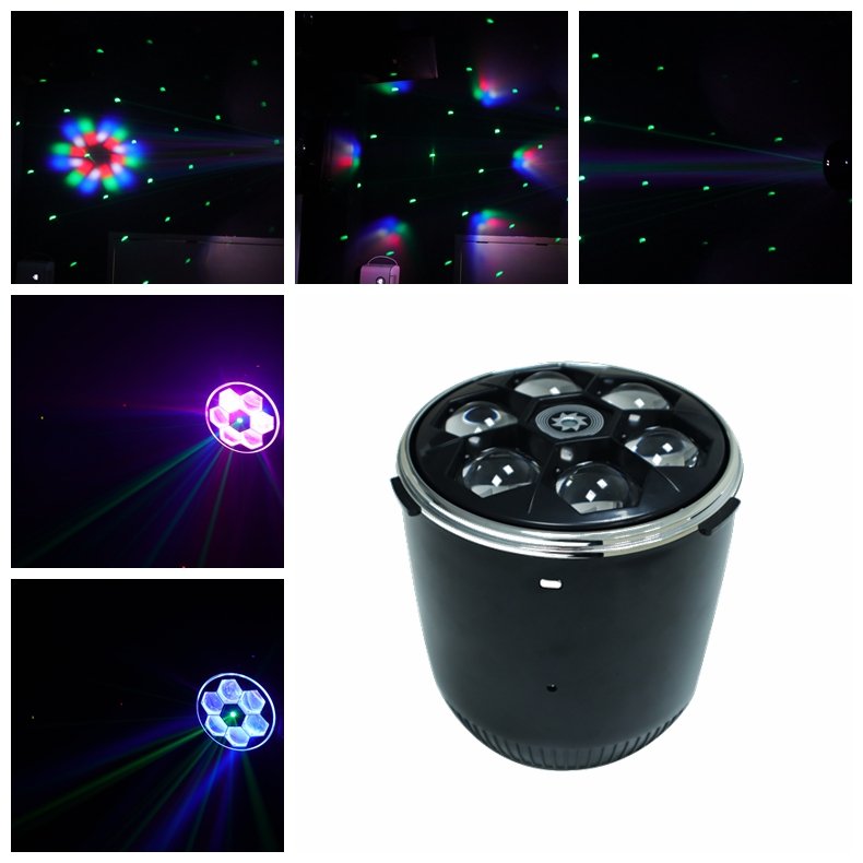 615G bee eye led rgbw surrounding green laser dynamic effect light