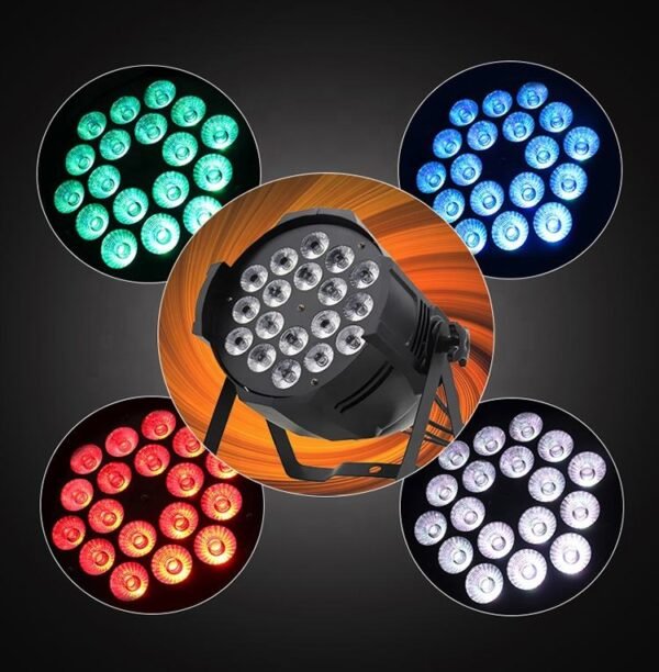 Par Can Lights LED 18x12W Stage Lights RGBW 4in1 WashStrobe Effect DJ Lights DMX512 Uplights Aluminum Shell with Sound Activated Party Lights for Christmas Halloween Disco Club Wedding