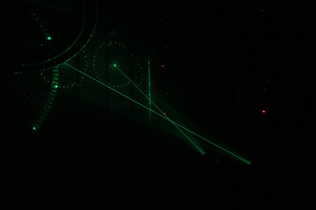 green laser grating effect and laser beam for opitonal