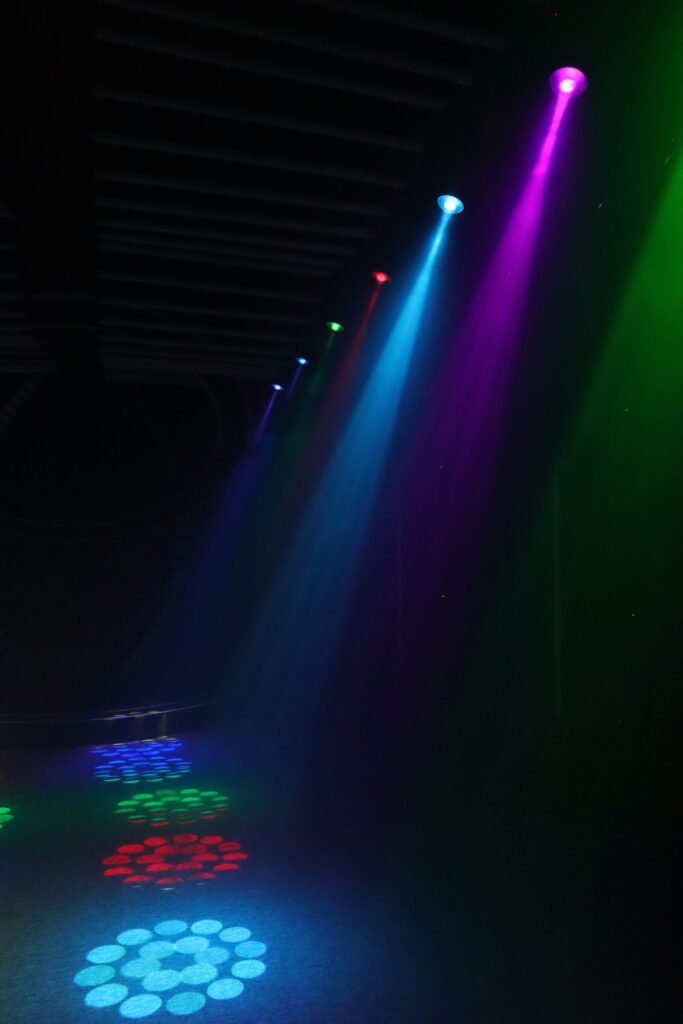 led rotation white led light source with rainbow effect prism music control