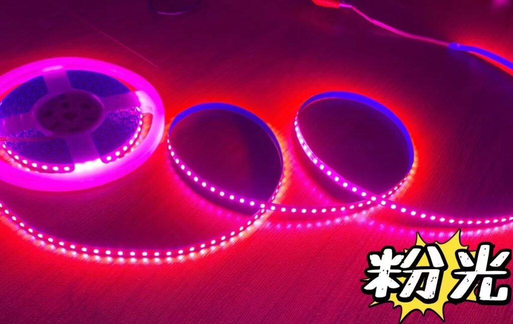 LED DMX pixel strip in pink color full color dmx rgb strip